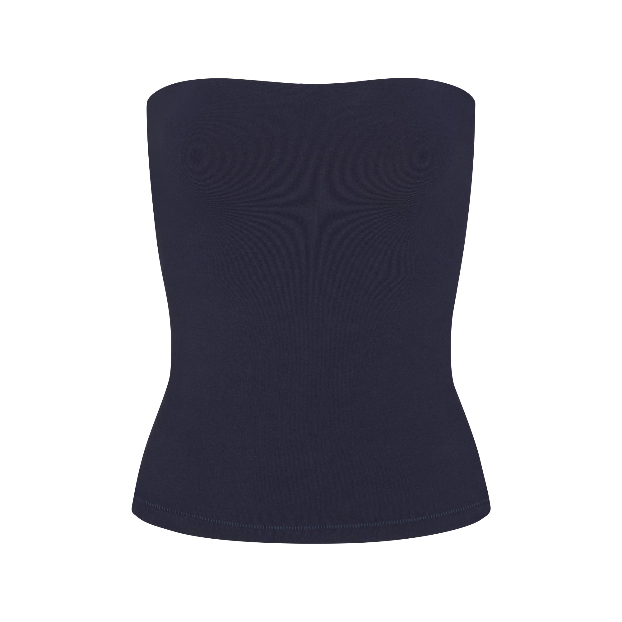 COTTON JERSEY TUBE TOP | NAVY FLAT ON A WHITE BACKGROUND | FLT