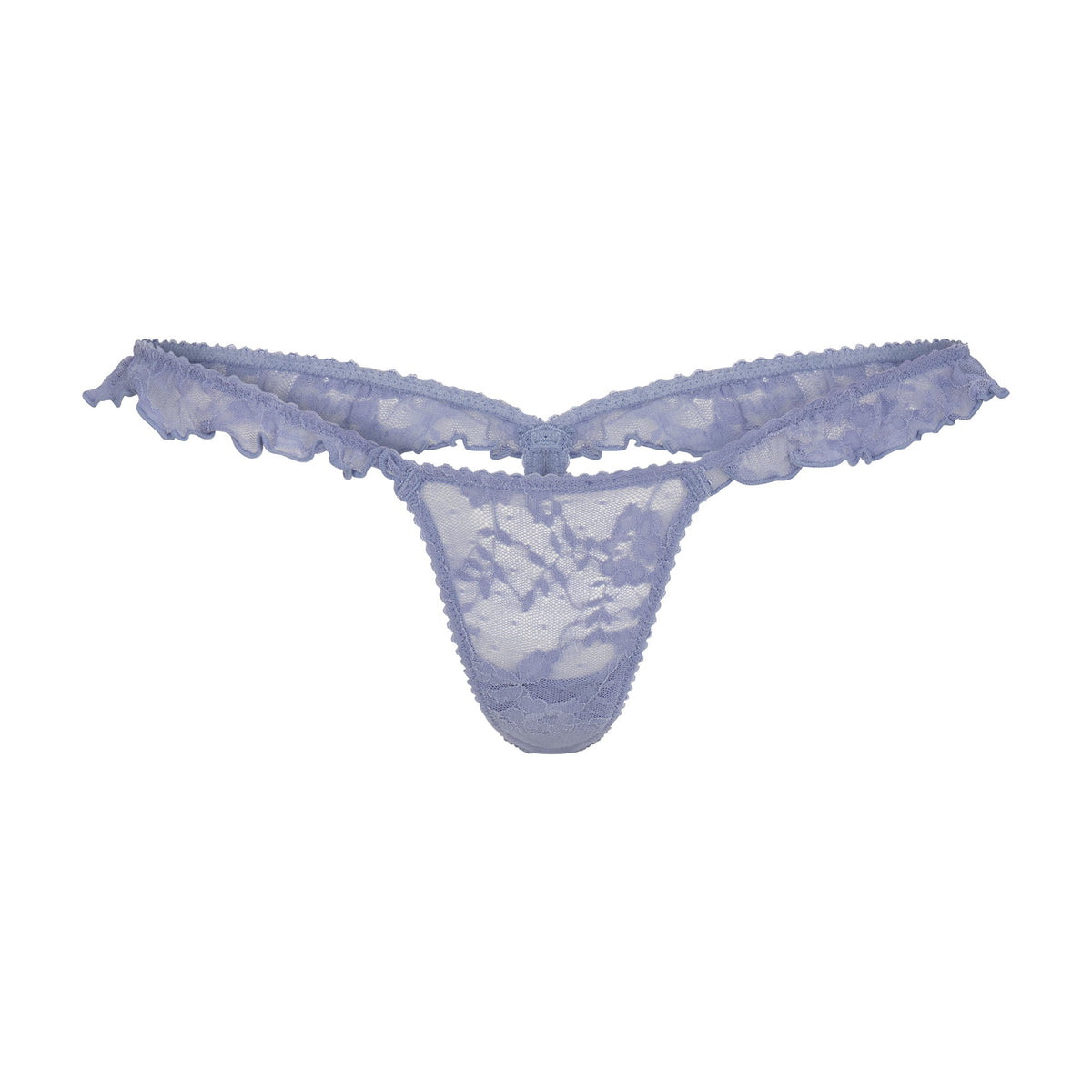 STRETCH LACE BUTTERFLY THONG | SLATE FLAT ON A WHITE BACKGROUND | FOCUS: 0.0, 1.0, 0.9