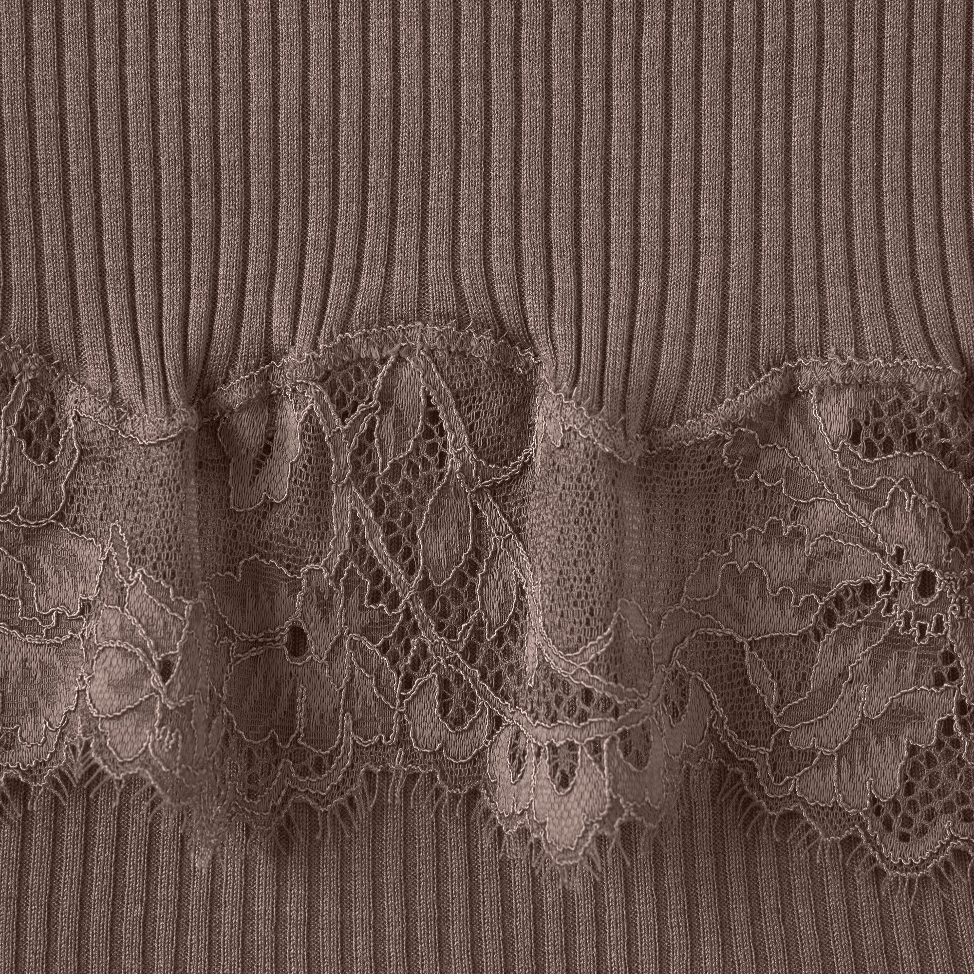 RIB KNIT LACE MINI SKIRT | AMETHYST ADDITIONAL FABRIC DETAILS