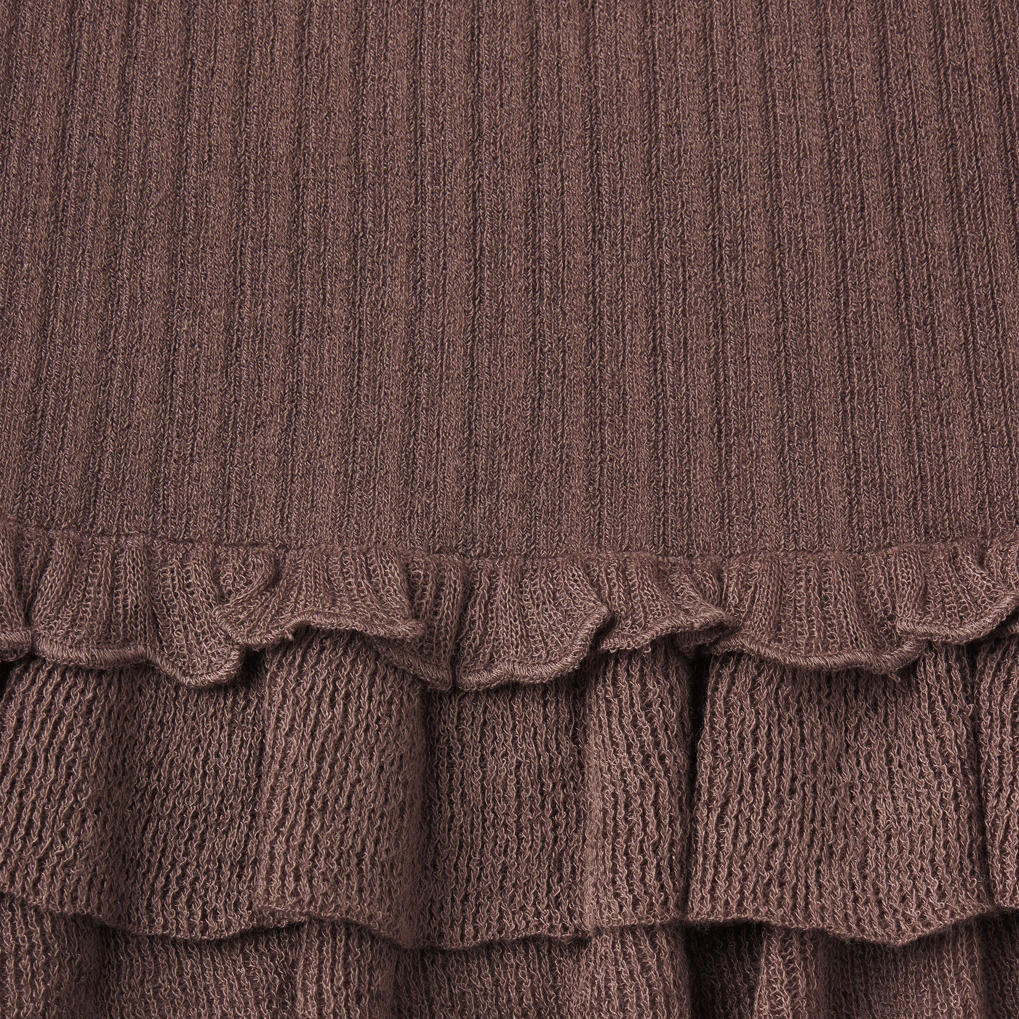 SHEER KNIT RUFFLE DRESS | AMETHYST ADDITIONAL FABRIC DETAILS