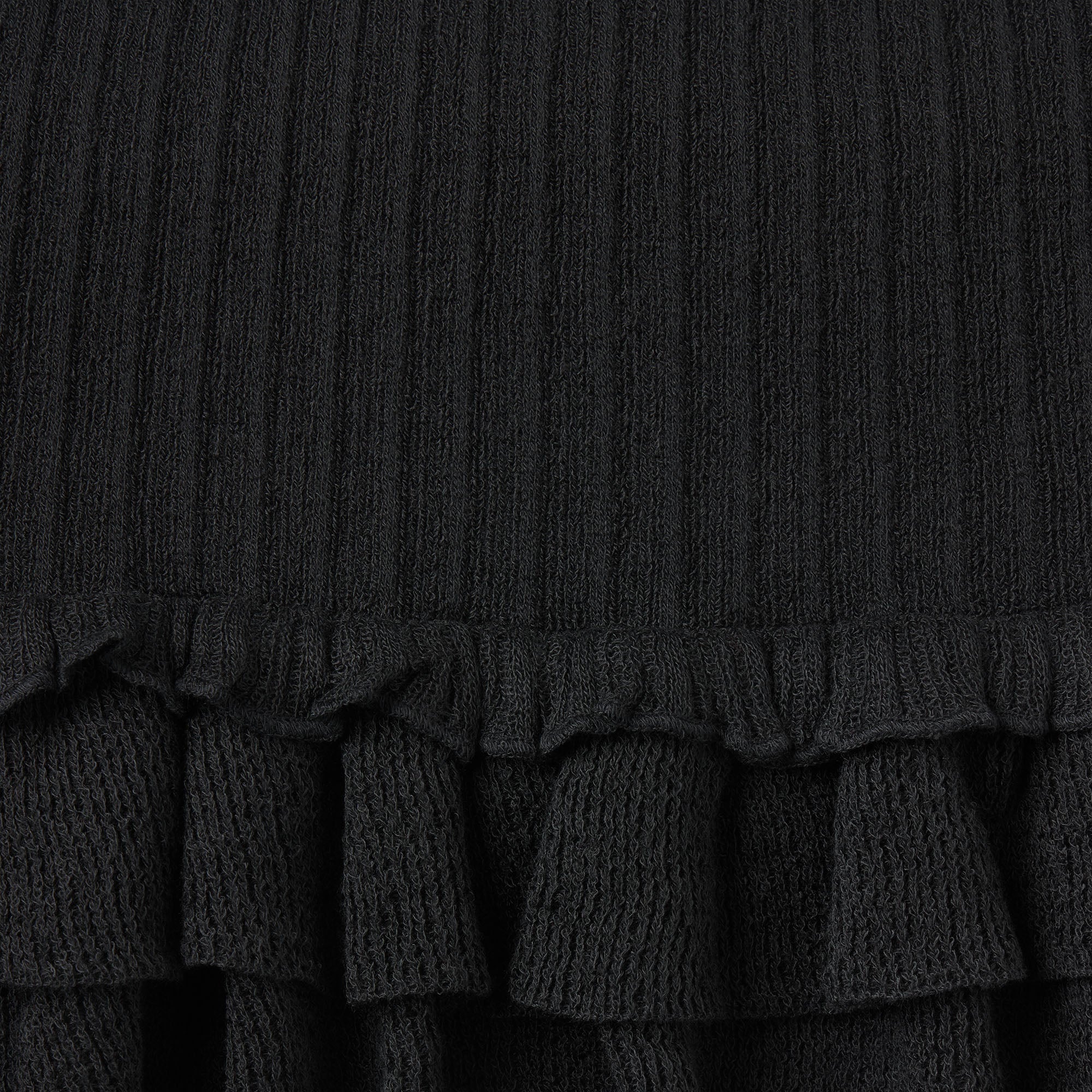 SHEER KNIT RUFFLE DRESS | ONYX ADDITIONAL FABRIC DETAILS