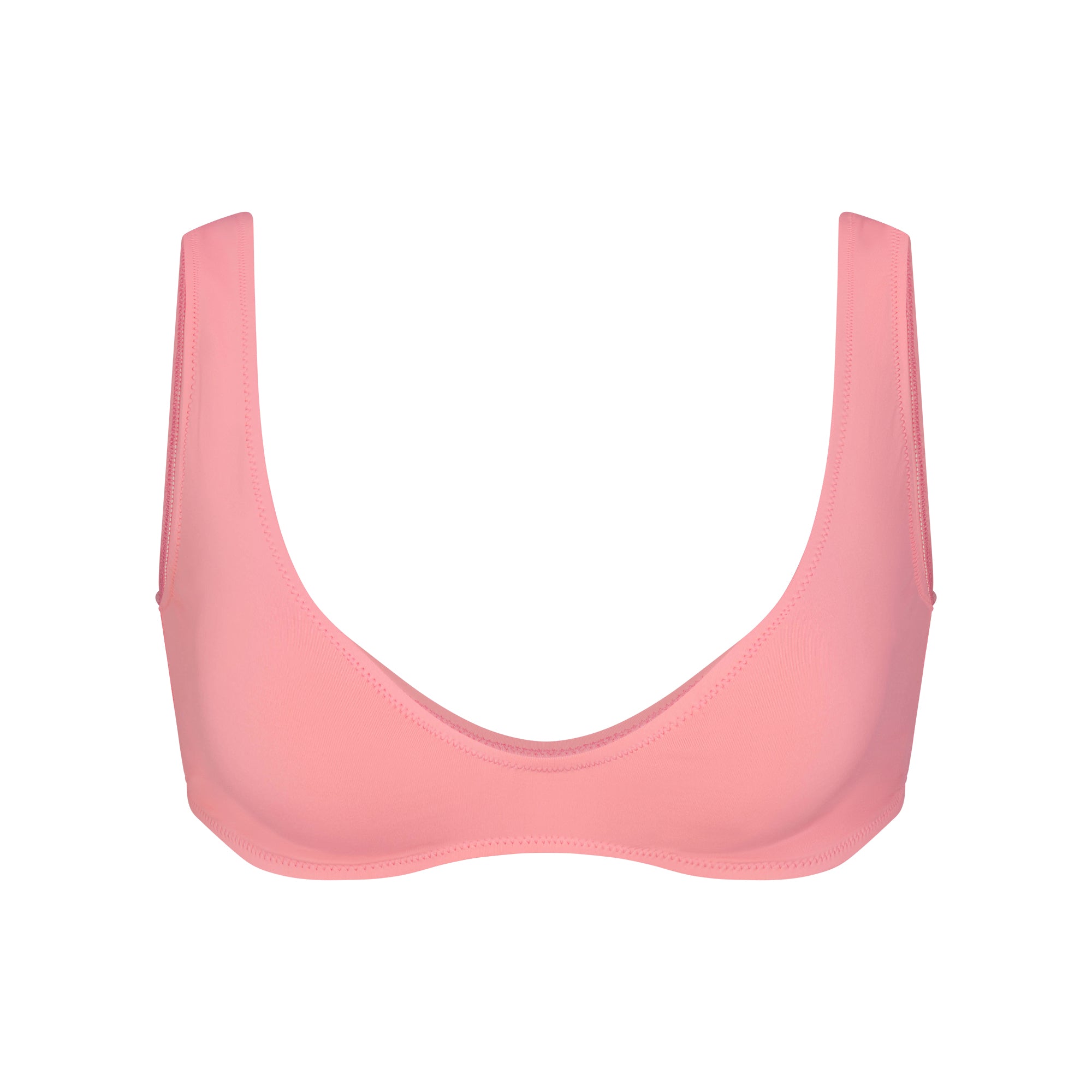 SIGNATURE SWIM PLUNGE BIKINI TOP | MELON FLAT ON A WHITE BACKGROUND | FLT