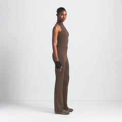 NikeSKIMS MATTE MOCK NECK RACER TANK | DARK SEPIA ON A MODEL SIDE VIEW