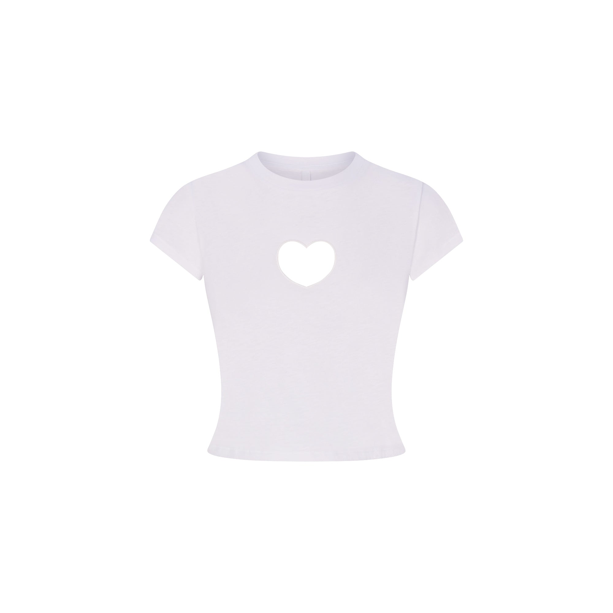 WORN IN JERSEY HEART BABY TEE | SNOW FLAT ON A WHITE BACKGROUND | FLT