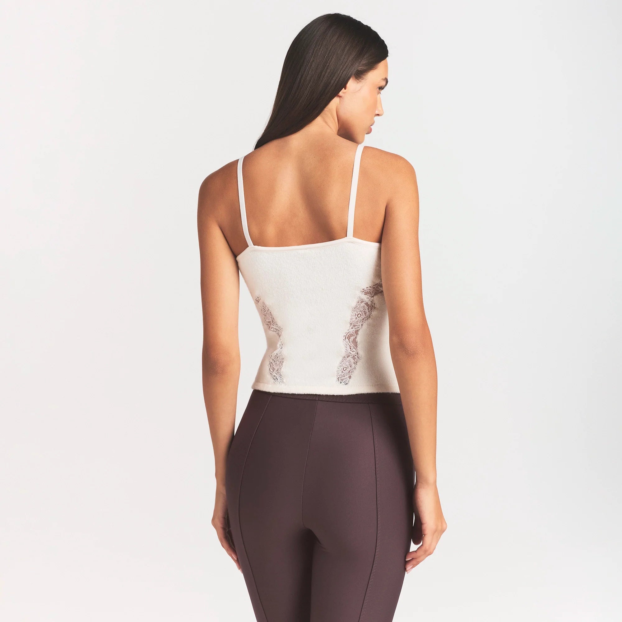 LACE KNIT TANK | SUGAR ON A MODEL SIDE VIEW