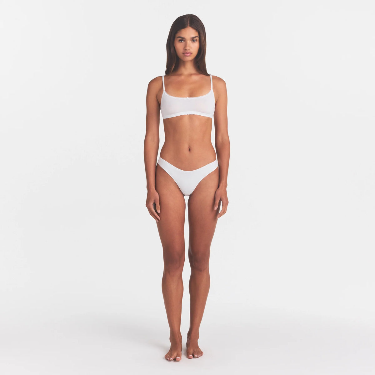 LIGHTWEIGHT COTTON THONG 10-PACK | MICRO DOT FLORAL MULTI ON A MODEL FRONT VIEW @ | FOCUS: 0.0, 1.0, 0.9