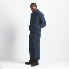 HEAVYWEIGHT FLEECE MENS ZIP UP JACKET | NAVY ON A MODEL SIDE VIEW @ | FOCUS: 0.0, 1.0, 0.9
